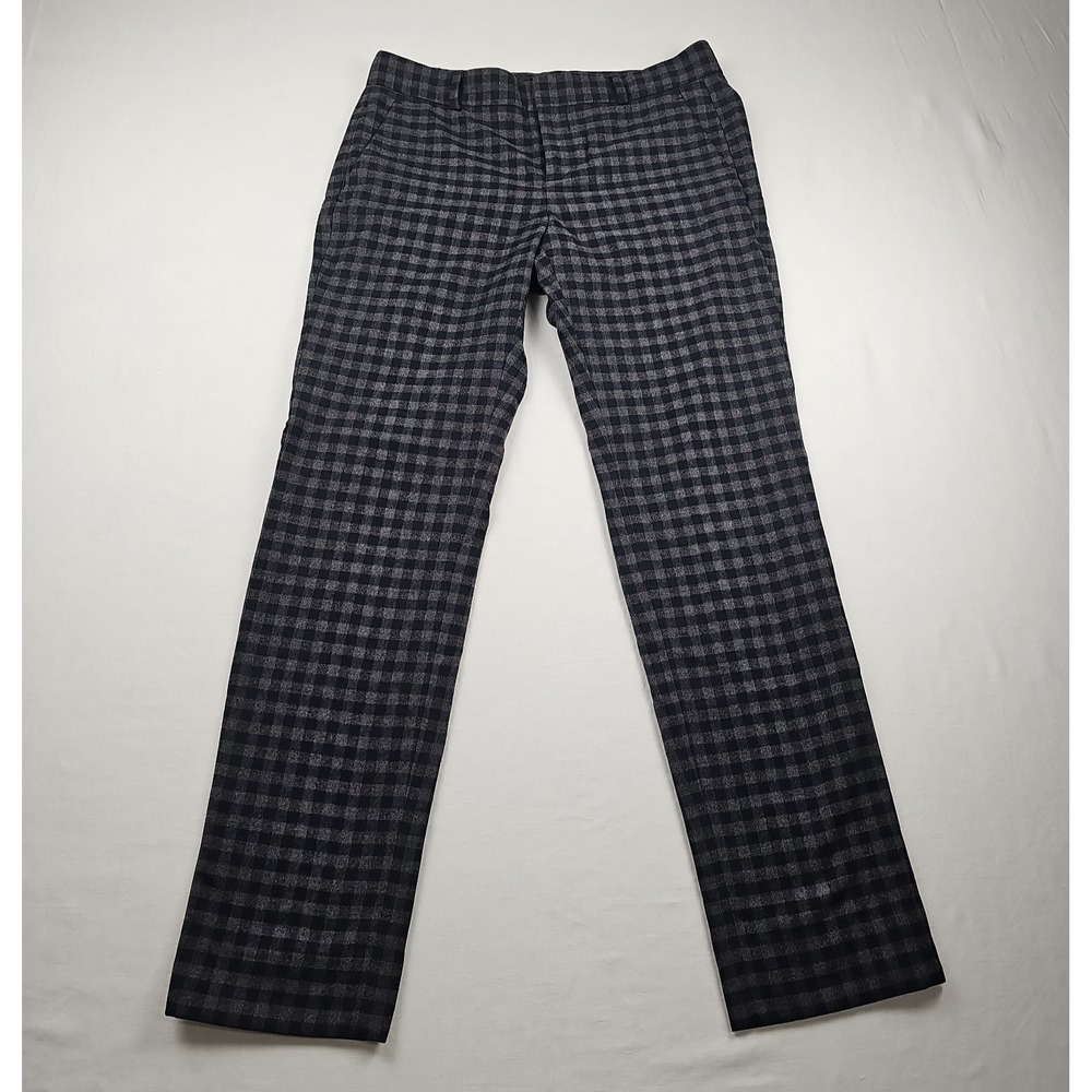Banana Republic Women's 0P 0 Petite Black Gray Gingham Ryan Trouser Pant